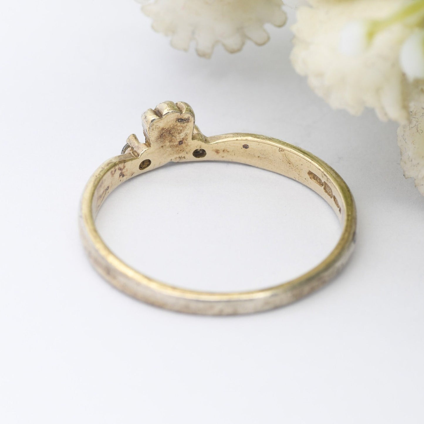 Gold Plated Sterling Silver CZ Ring - Everyday Silver Jewellery | UK Size - O 1/2 | US Size - 7 1/4