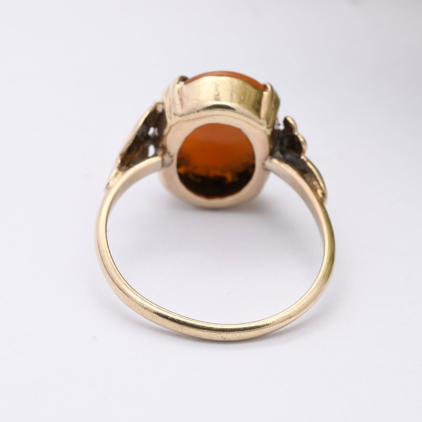 Vintage 9ct Gold Cameo Ring - Shell Portrait Face Profile | Statement Ring | UK Size - M | US Size - 6