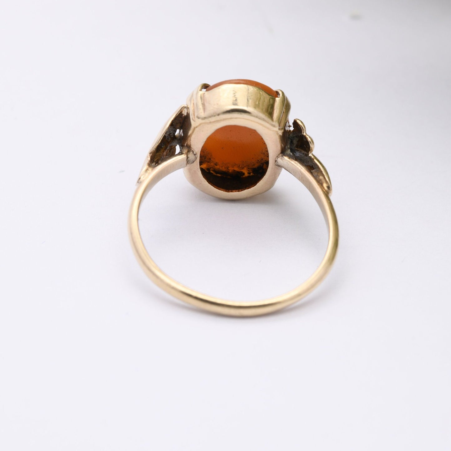 Vintage 9ct Gold Cameo Ring - Shell Portrait Face Profile | Statement Ring | UK Size - M | US Size - 6