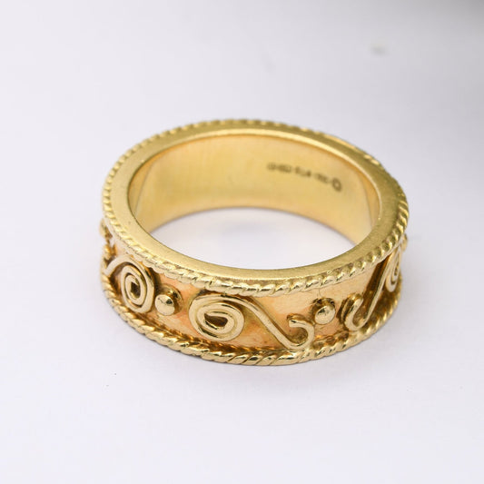 Vintage 18ct Gold Wirework Band Ring