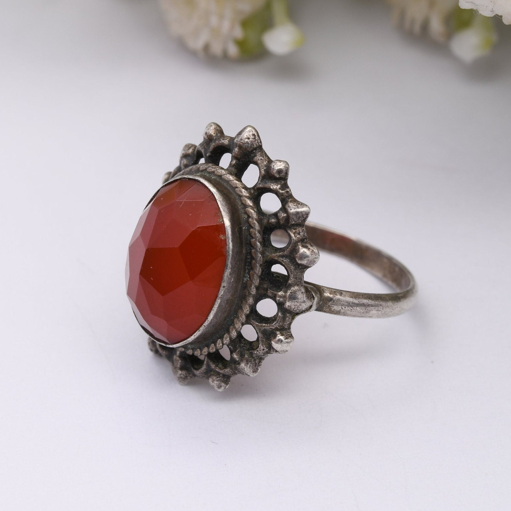 Vintage Silver Carnelian Ring