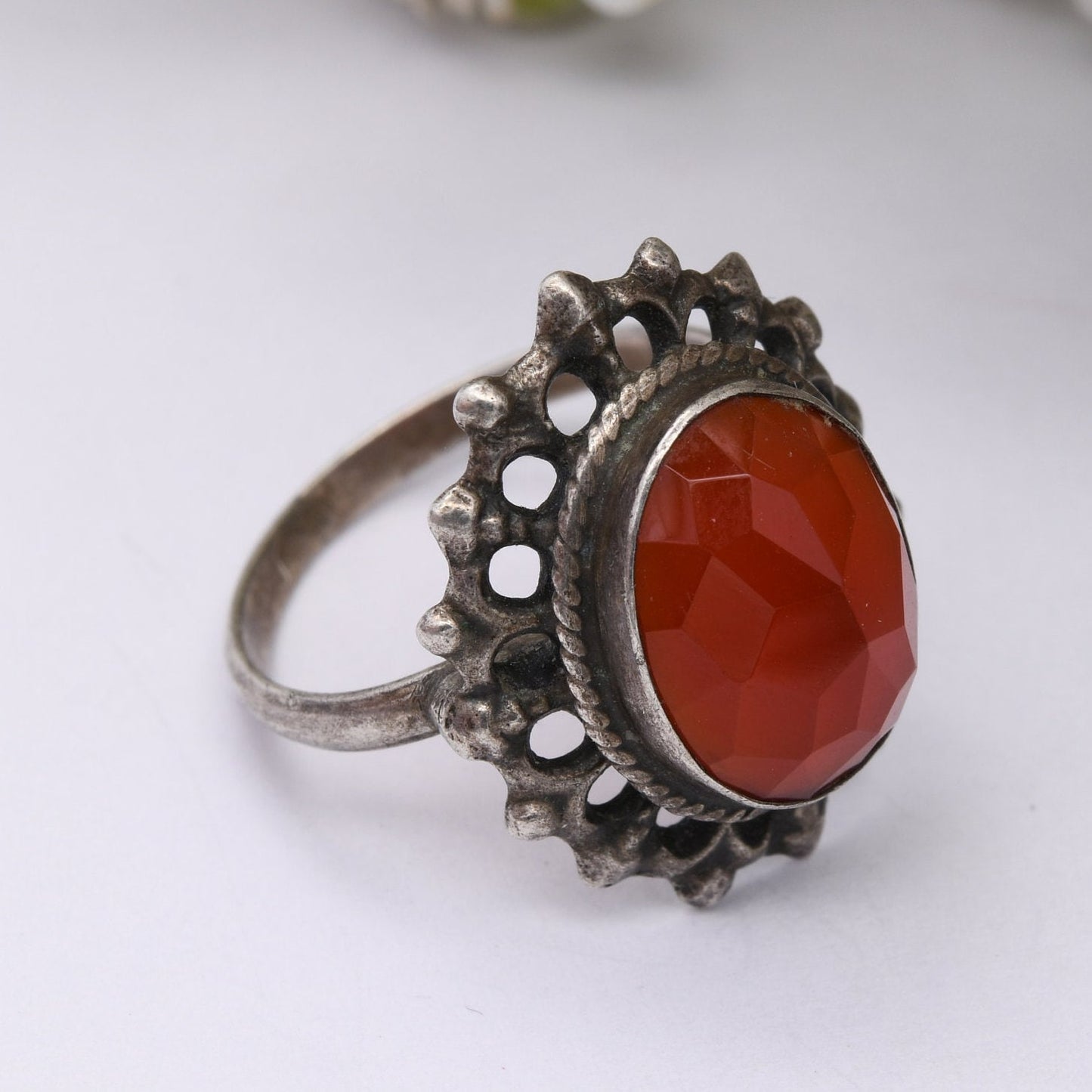 Vintage Silver Carnelian Ring