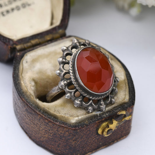 Vintage Silver Carnelian Ring