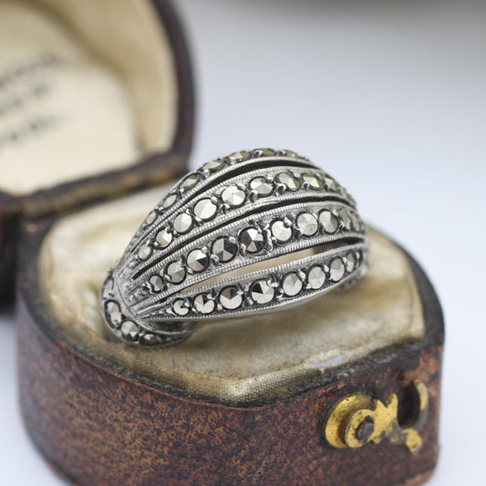 Vintage Sterling Silver Marcasite Ring