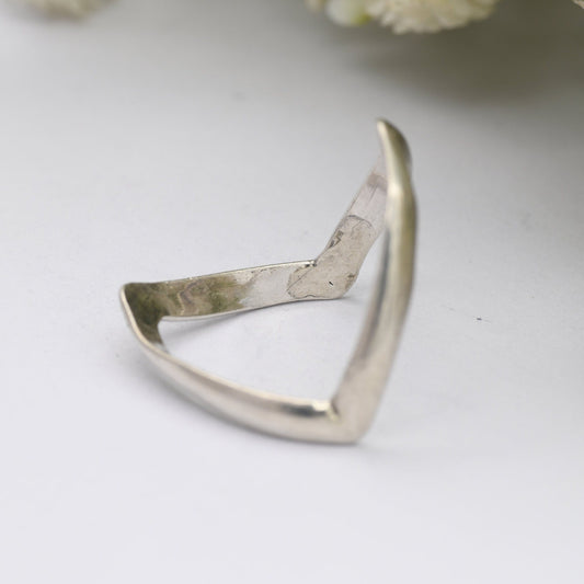 Vintage Sterling Silver Full Wishbone Ring