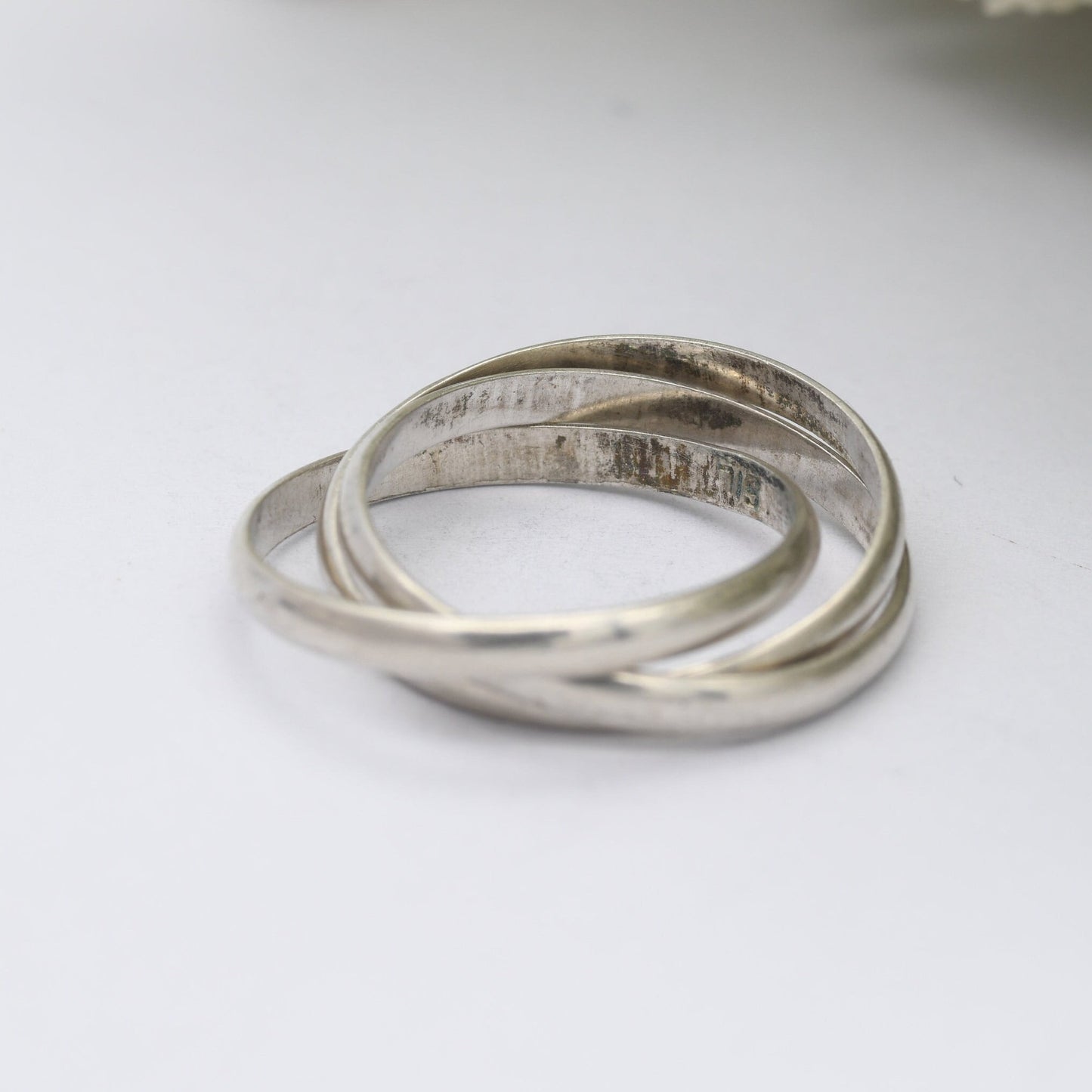 Vintage Sterling Silver Russian Wedding Band Ring