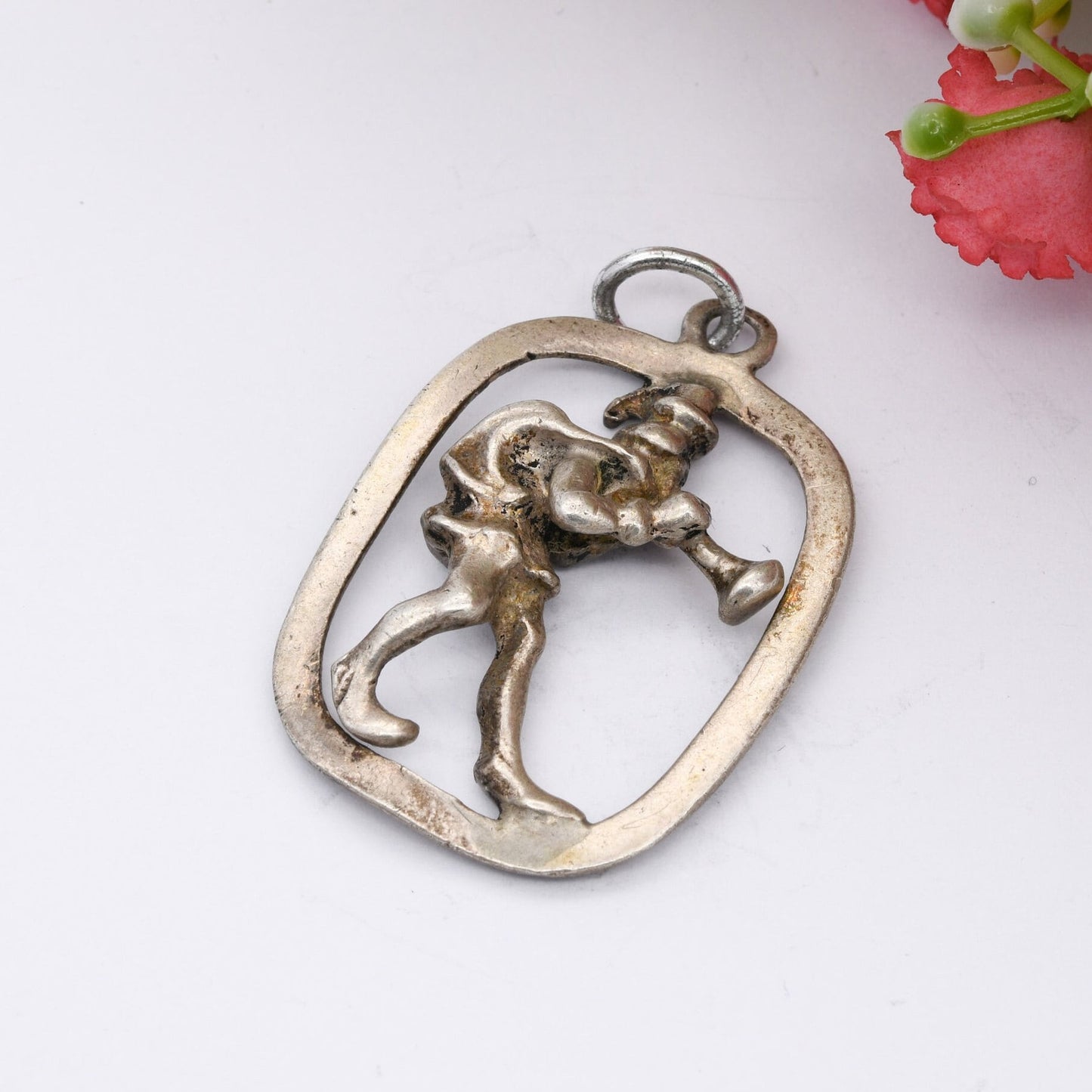 Vintage Sterling Silver Pied Piper of Hamelin Pendant