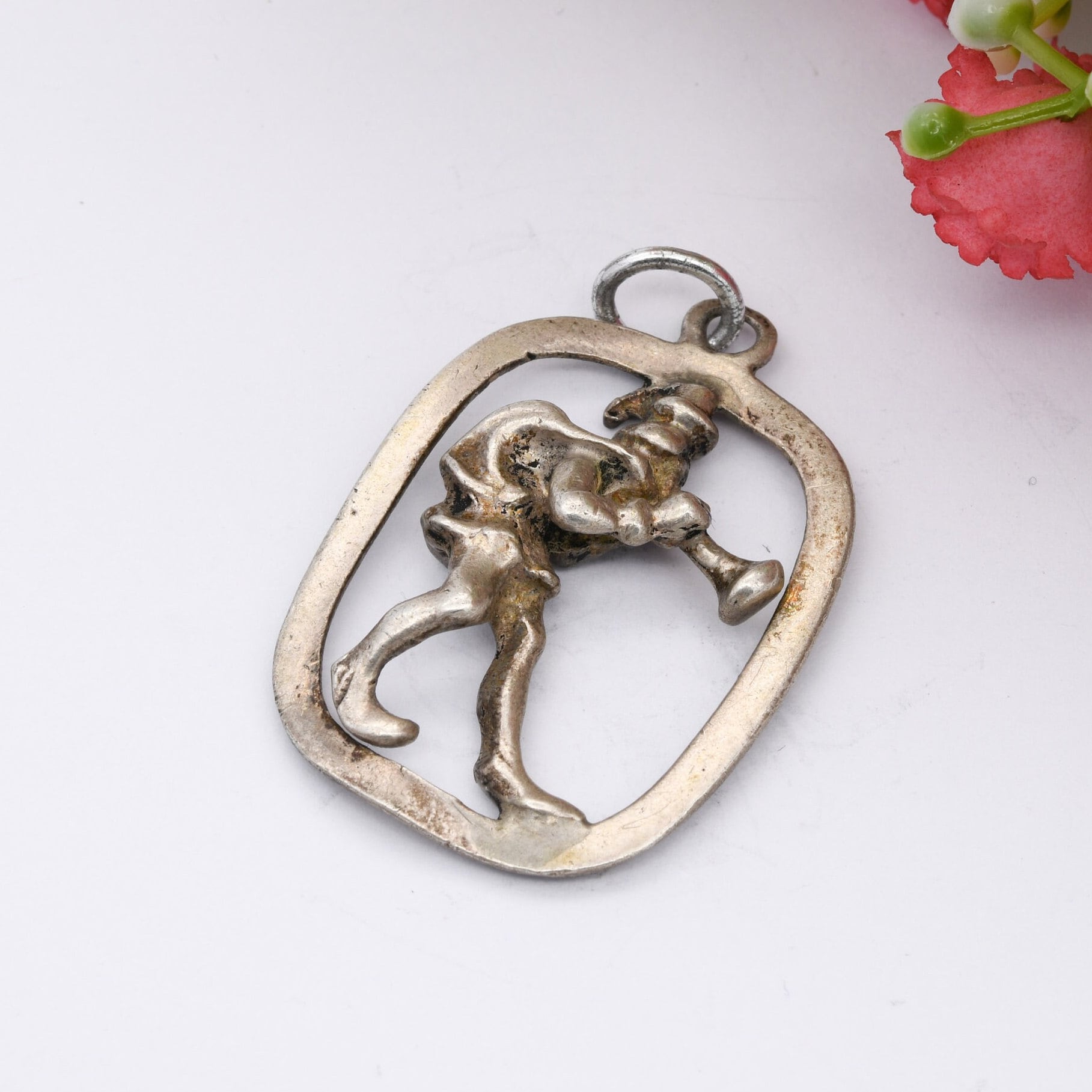 Vintage Sterling Silver Pied Piper of Hamelin Pendant