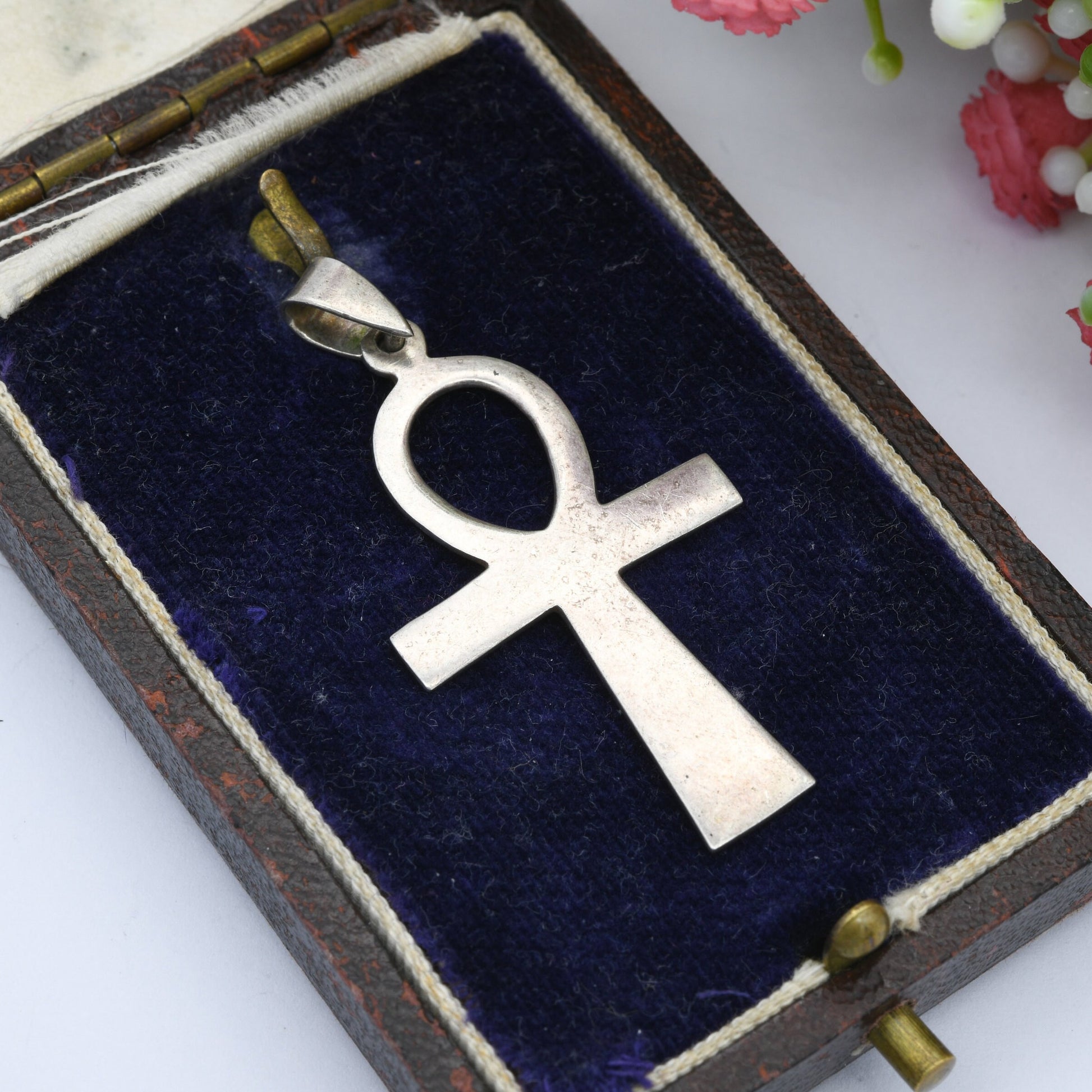 Vintage Sterling Silver Egyptian Ankh Pendant