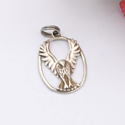 Vintage Sterling Silver Flying Bird Openwork Pendant 1978 by Derek Wakeling Edinburgh Maker