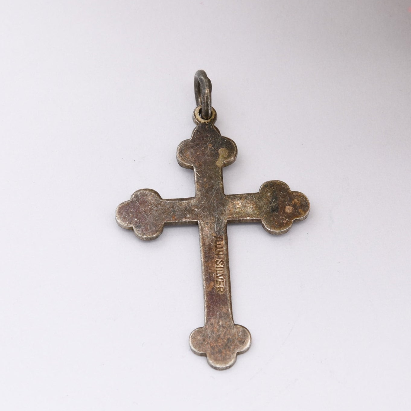 Vintage Sterling Silver Cross Pendant with Engraved Design