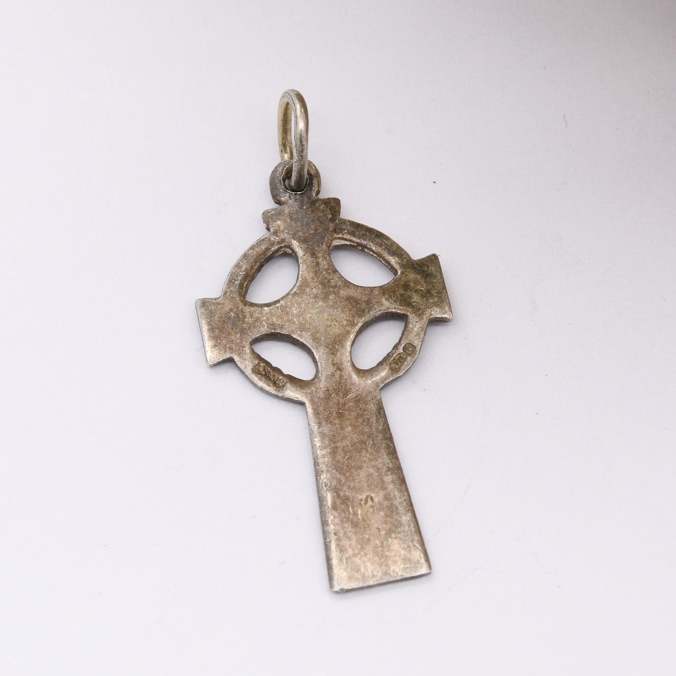 Vintage Sterling Silver Celtic Cross Pendant with Pretty Scrolling Design