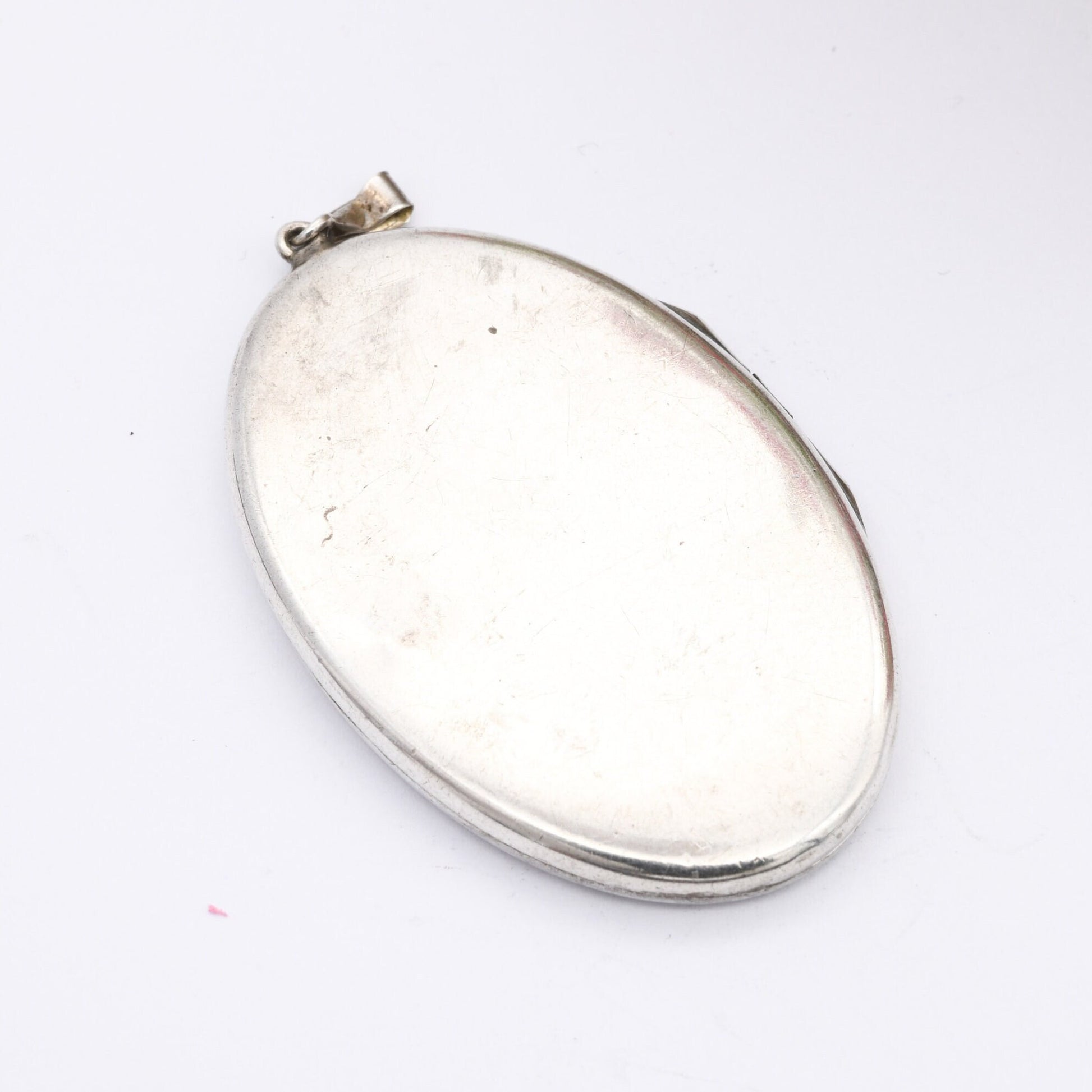 Vintage Sterling Silver Locket Pendant with Engraved Floral Design