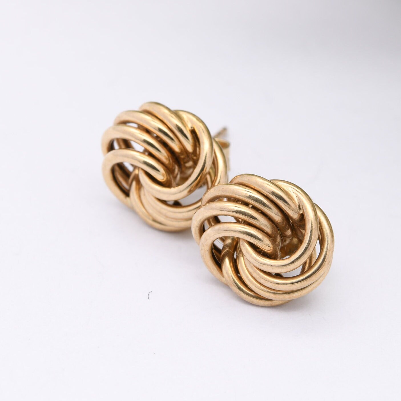 Vintage 9ct Gold Twist Stud Earrings