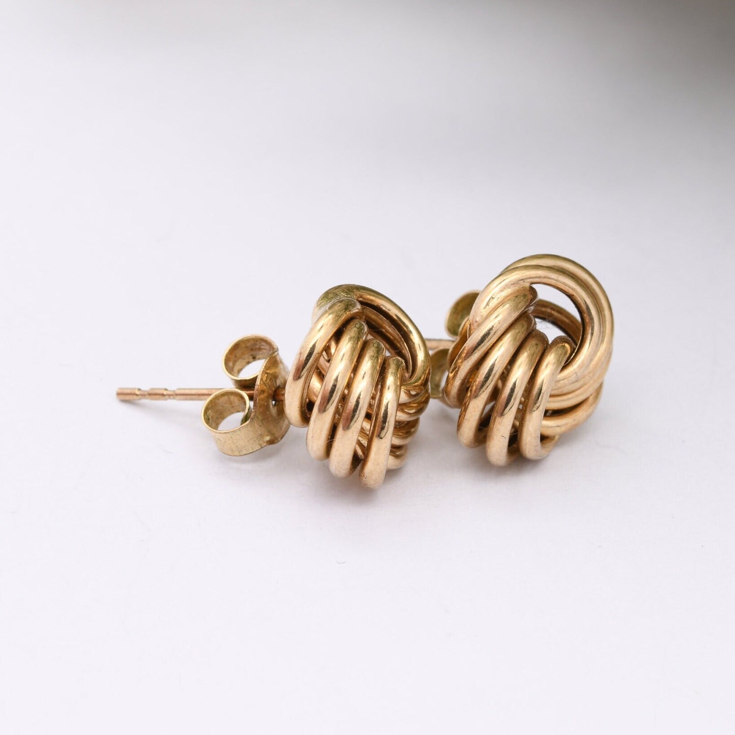 Vintage 9ct Gold Twist Stud Earrings