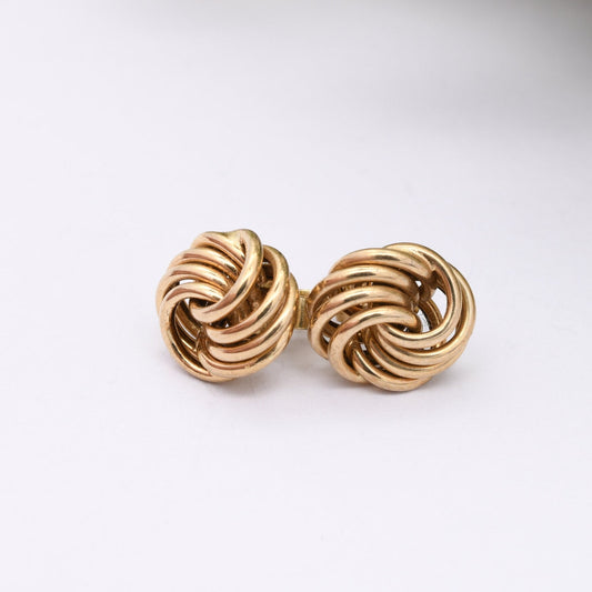 Vintage 9ct Gold Twist Stud Earrings