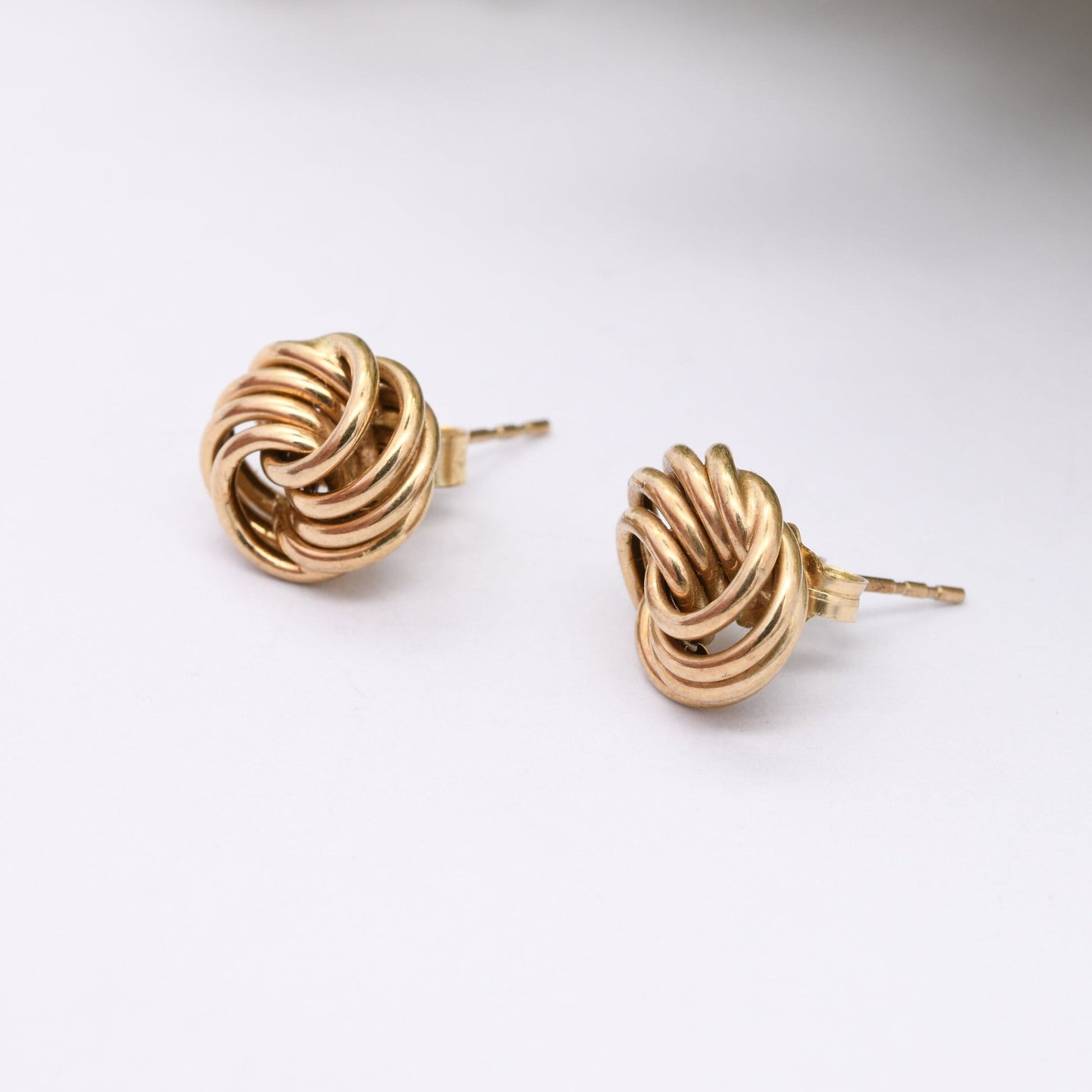 Vintage 9ct Gold Twist Stud Earrings