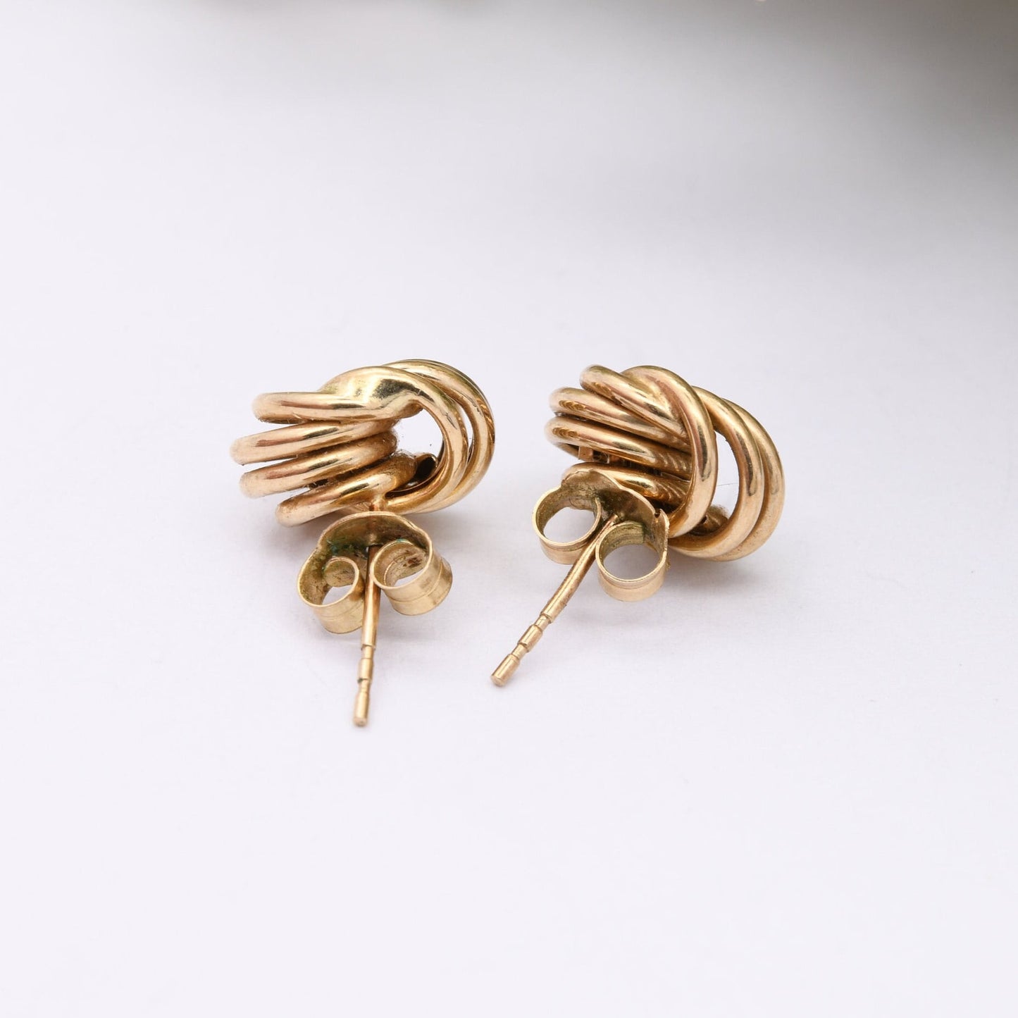 Vintage 9ct Gold Twist Stud Earrings