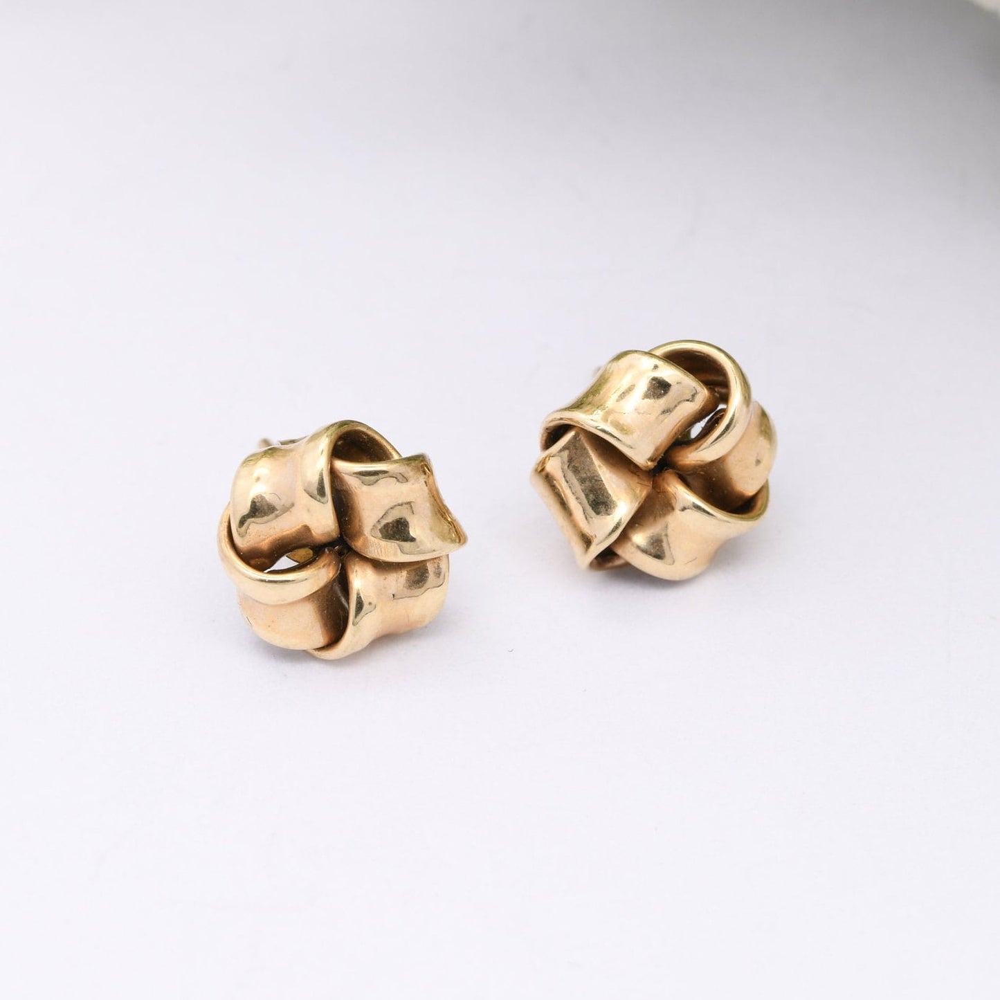 Vintage 9ct Gold Twist Stud Earrings