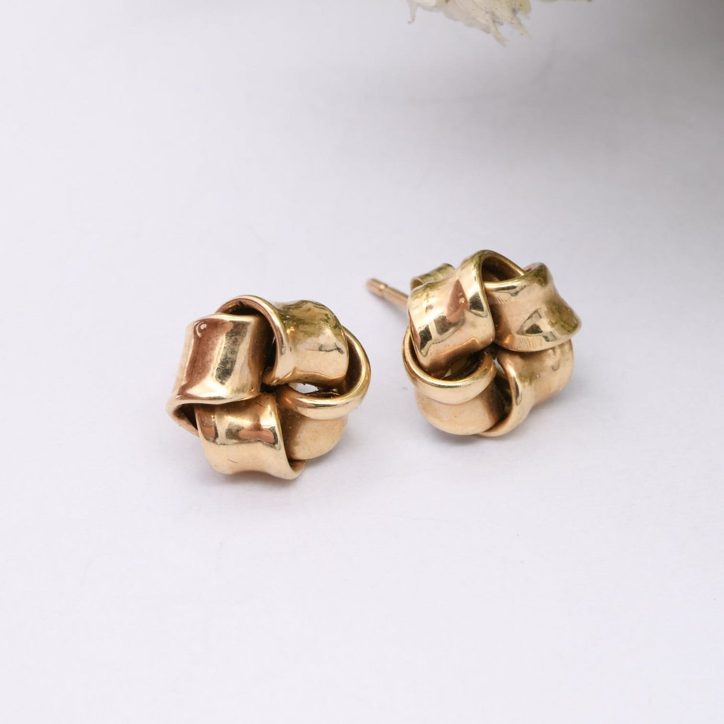 Vintage 9ct Gold Twist Stud Earrings