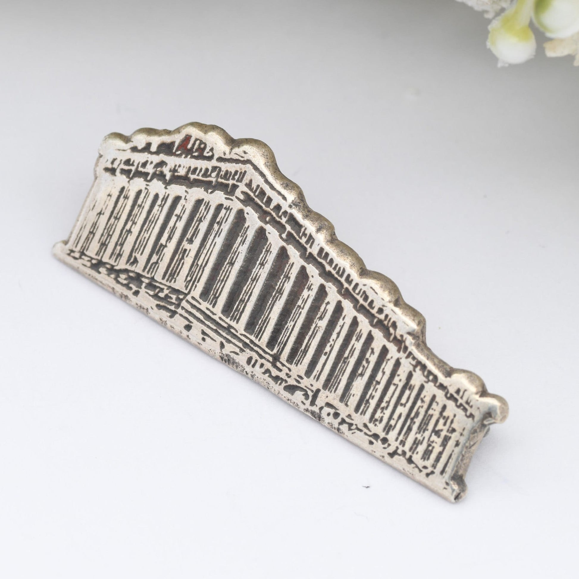 Vintage Sterling Silver Parthenon Brooch - Ancient Greek Souvenir | Classical Student Gift | Athens Acropolis