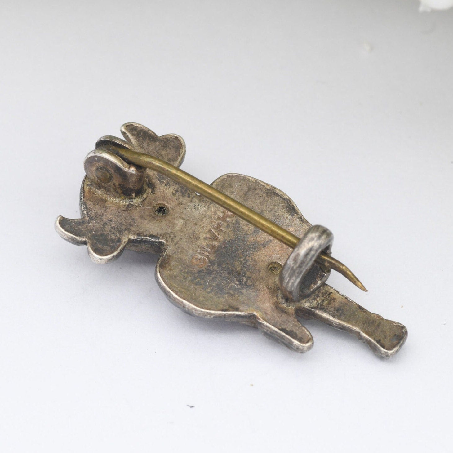 Antique Sterling Silver Lincoln Imp Brooch - Lincoln Cathedral Gargoyle