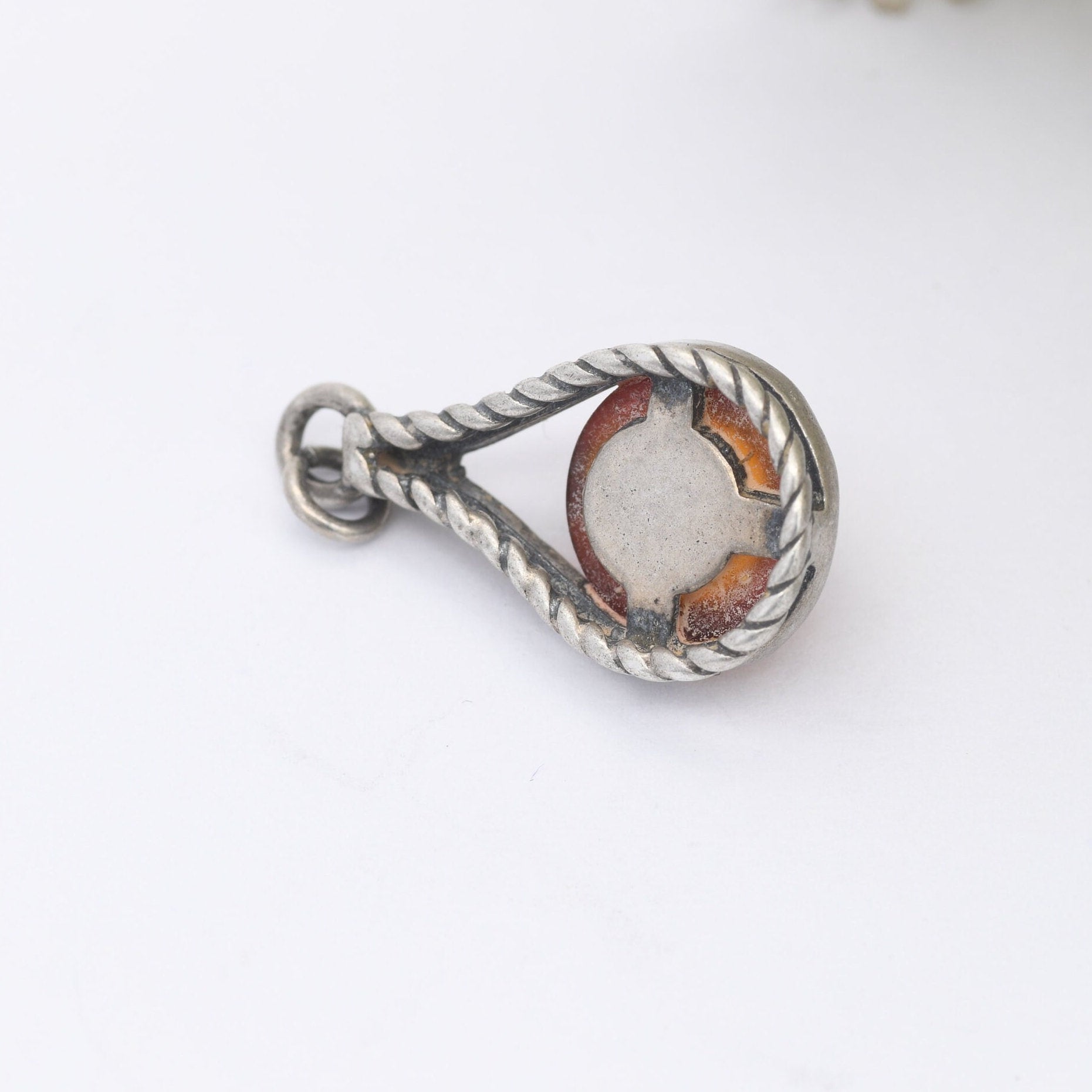 Vintage Amber Silver Pendant - Baltic Amber Pendant | Teardrop Shape
