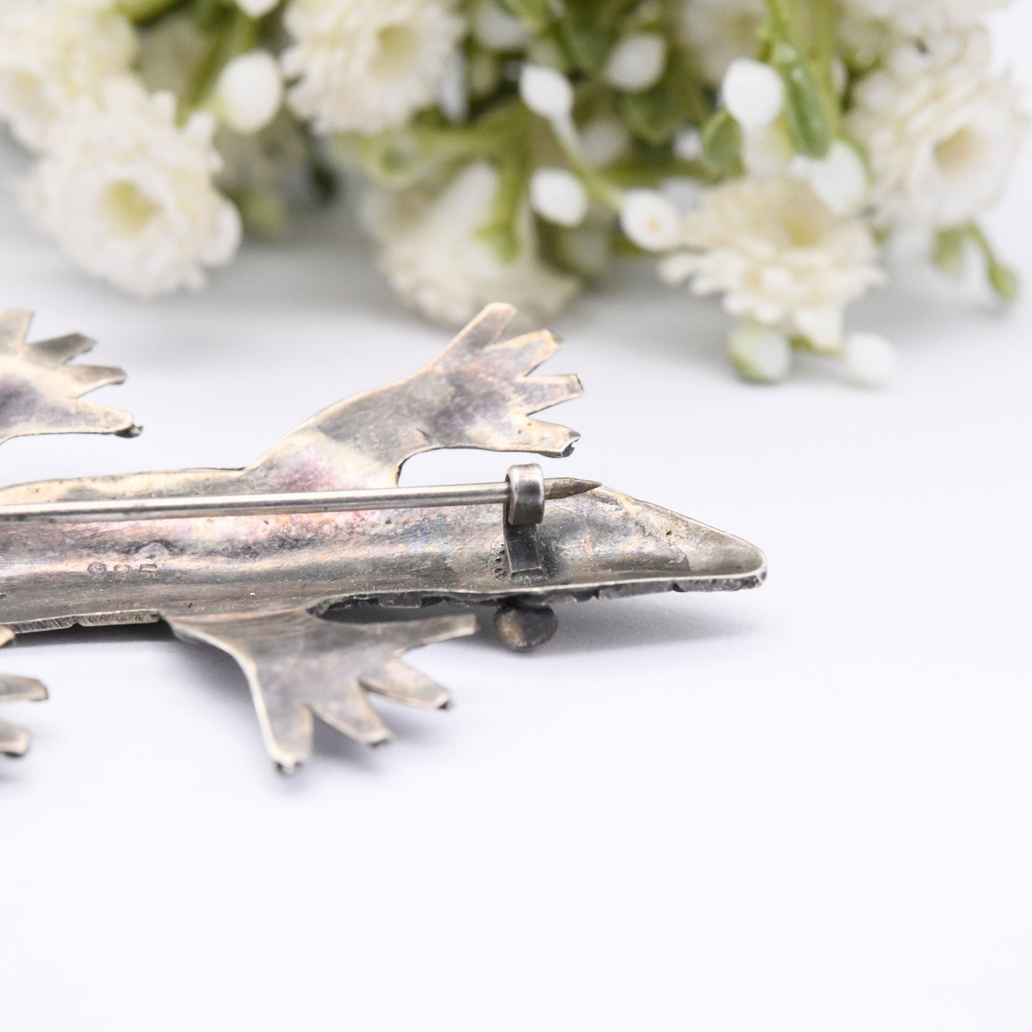 Vintage Sterling Silver Lizard Brooch