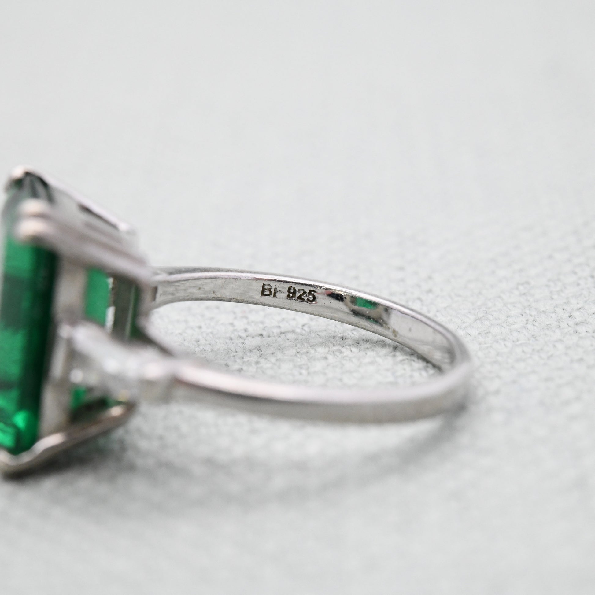 Sterling Silver Green Stone Statement Ring