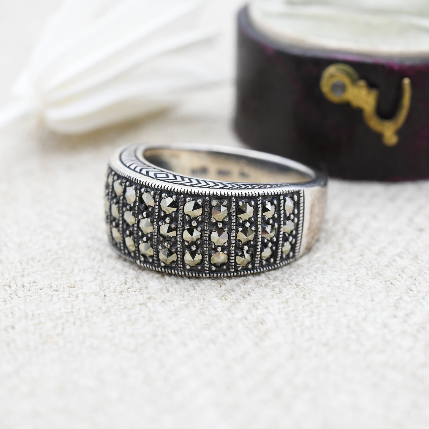 Sterling Silver Marcasite Ring Esse