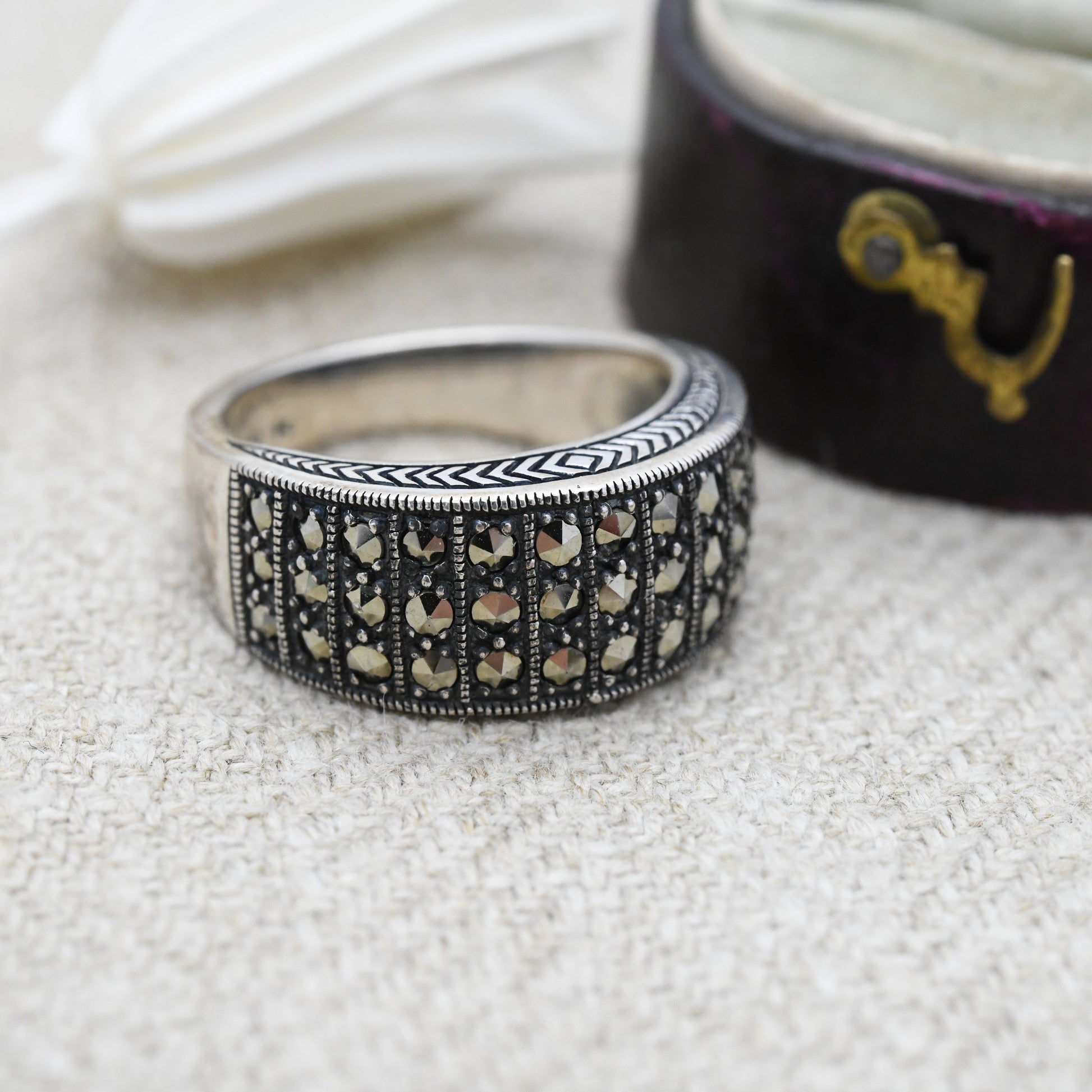 Sterling Silver Marcasite Ring Esse