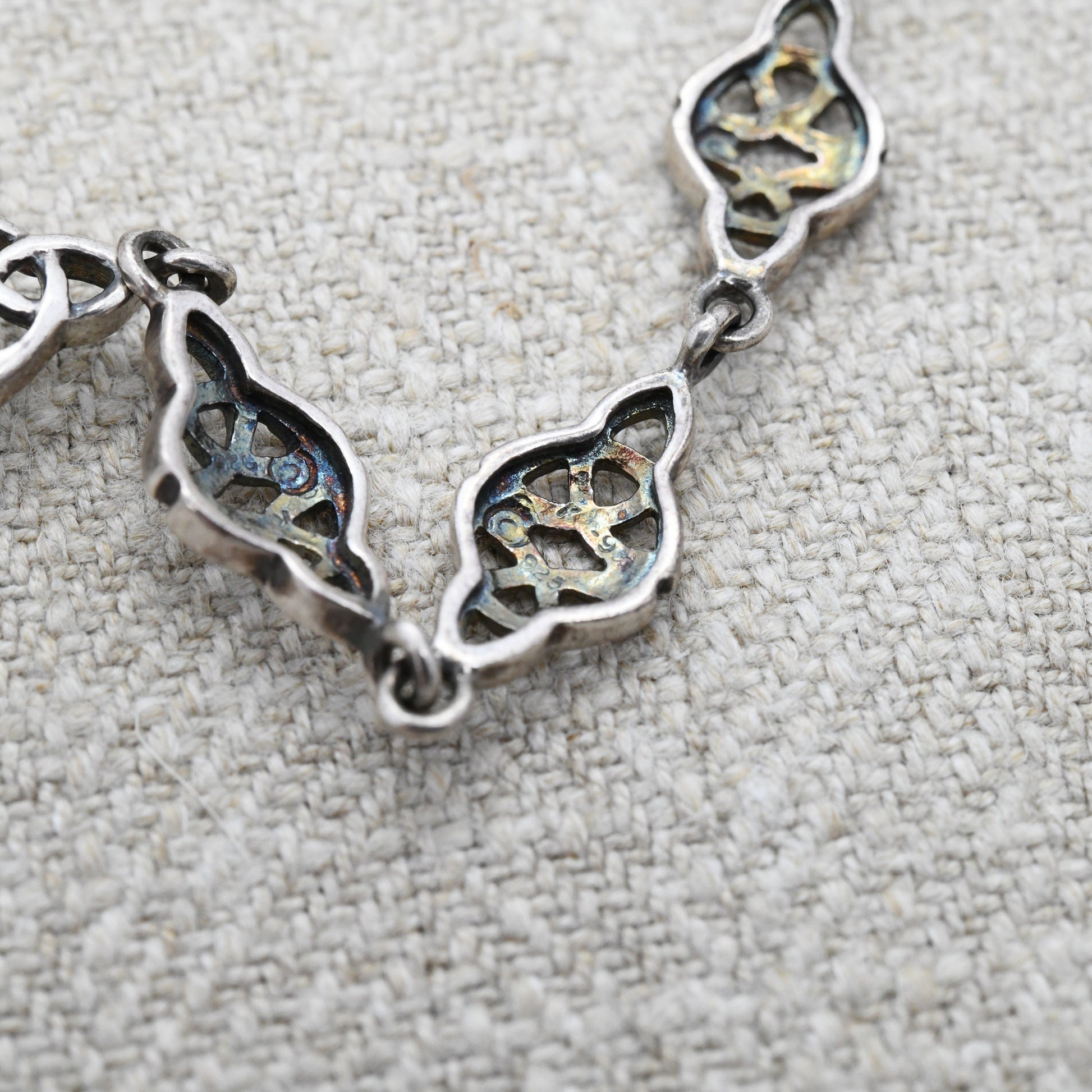 Vintage Kit Heath Sterling Silver Celtic Knot Panel Link Bracelet - Ornate Openwork Design | Pretty Everyday Silver Jewellery