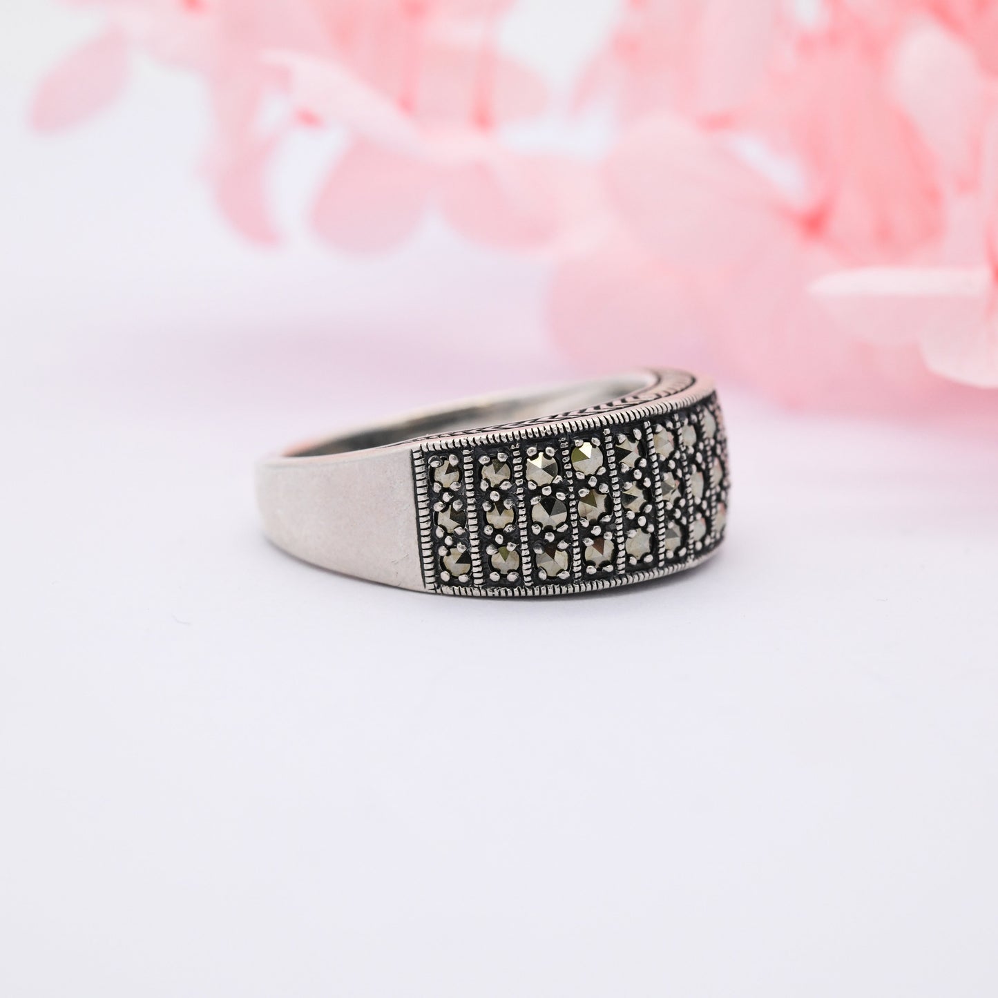 Sterling Silver Marcasite Ring Esse