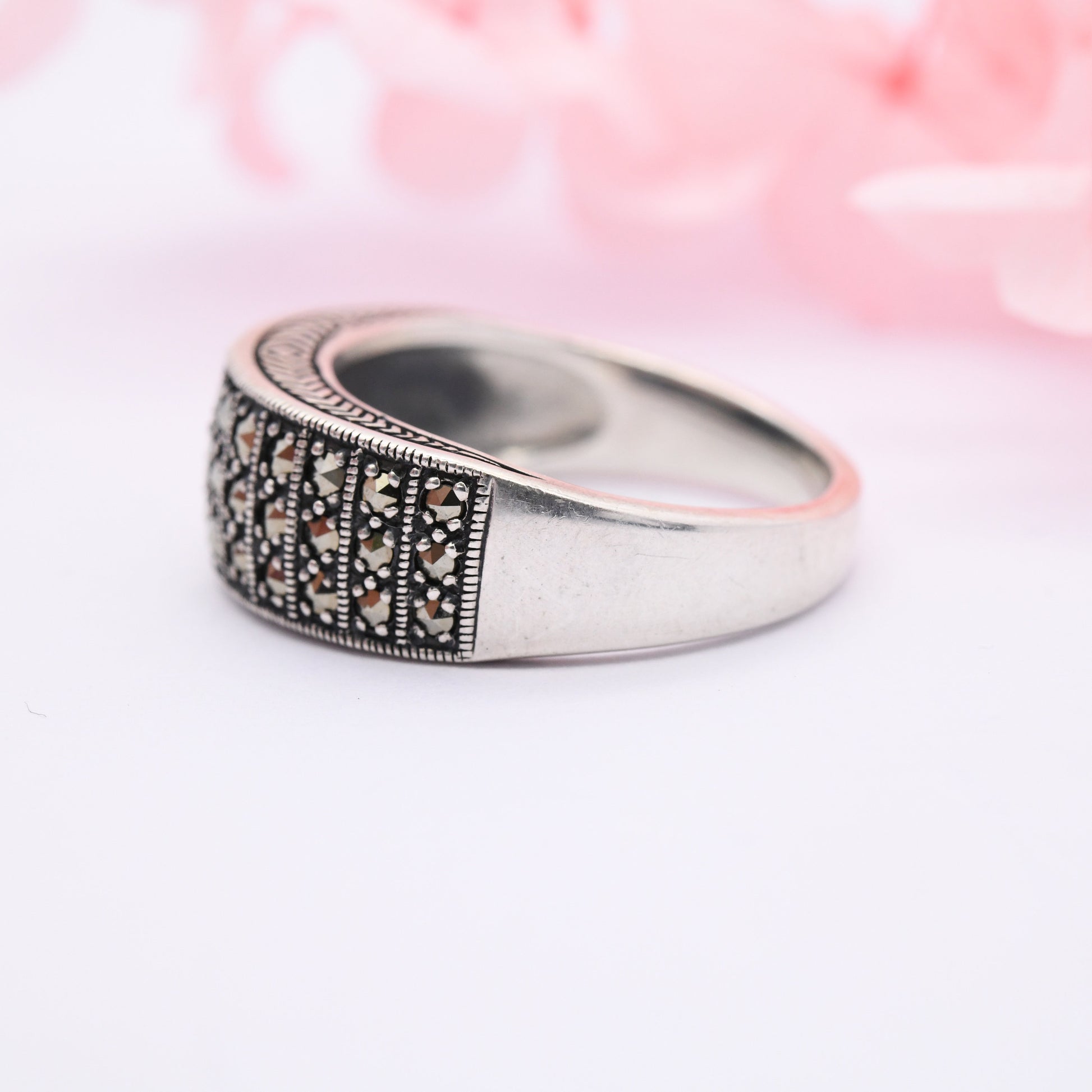 Sterling Silver Marcasite Ring Esse