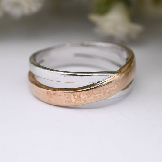 Sterling Silver Crossed Band Ring