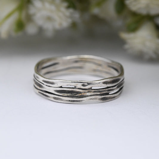 Vintage Sterling Silver Three Band Ring