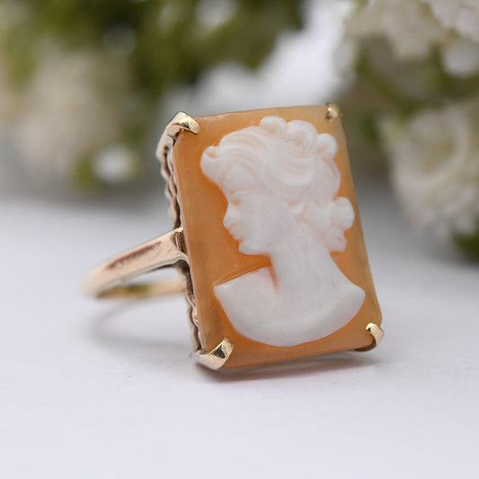 Vintage 9ct Gold Cameo Ring