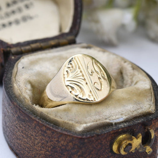 Vintage 9ct Gold Signet Ring 1990