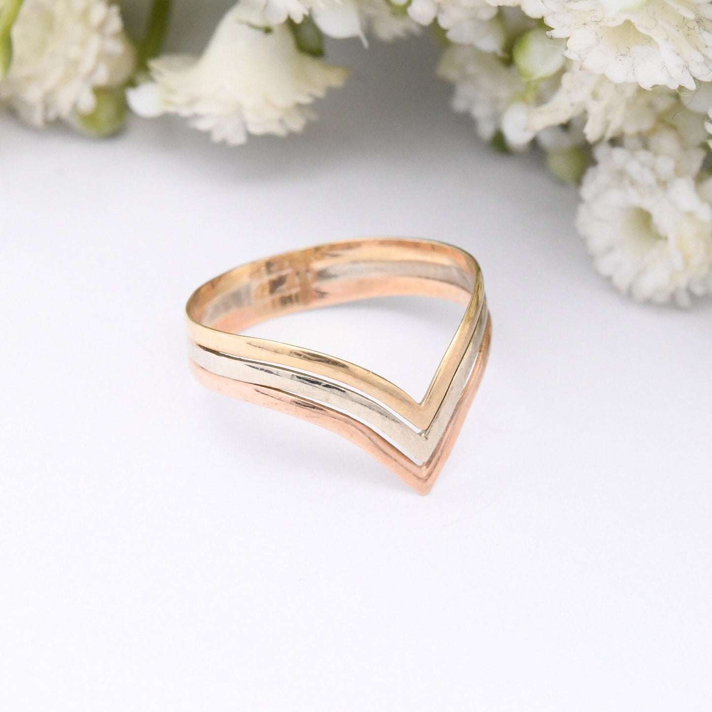 Vintage 9ct Gold Wishbone Ring 1992