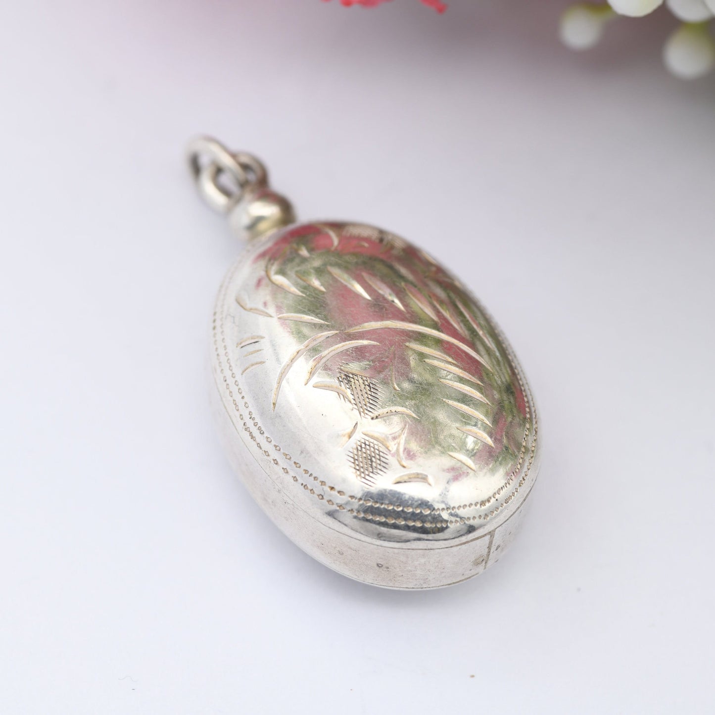 Vintage Sterling Silver Scent Bottle Pendant with Twist Out Stopper