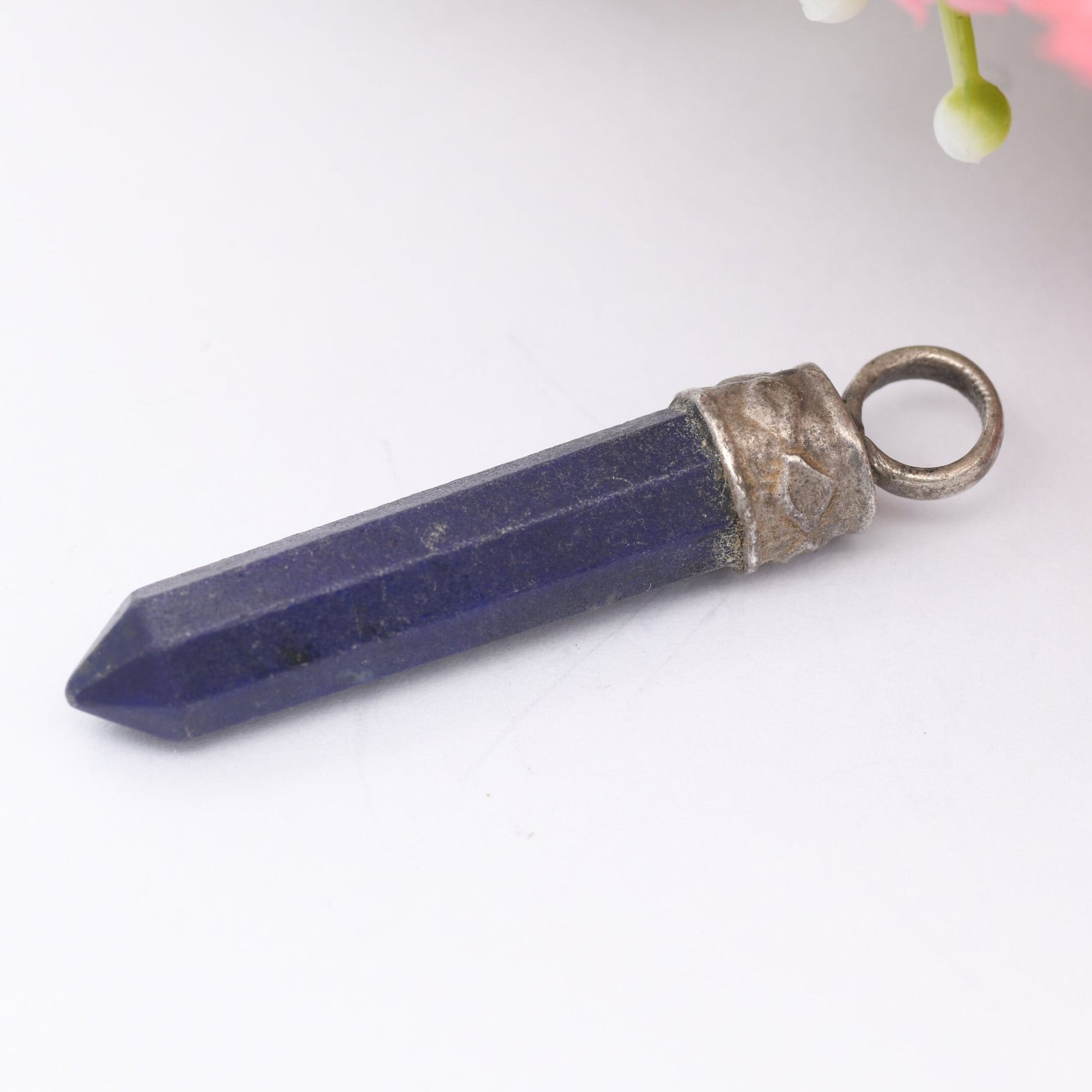 Vintage Lapis Lazuli Pendant - Faceted Gemstone | Deep Blue | Crystal Charm