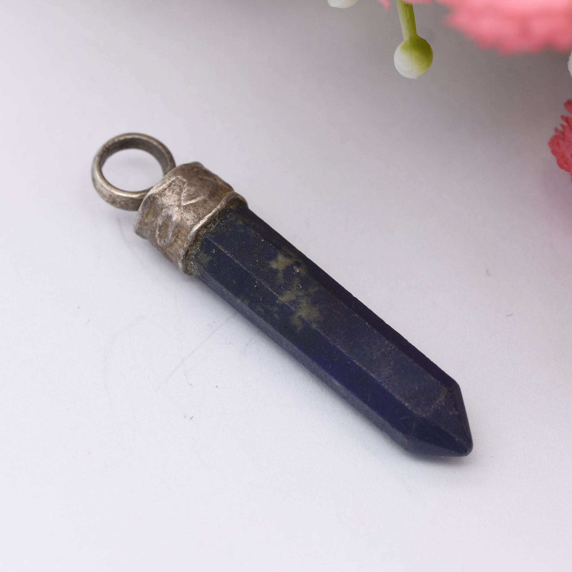 Vintage Lapis Lazuli Pendant - Faceted Gemstone | Deep Blue | Crystal Charm