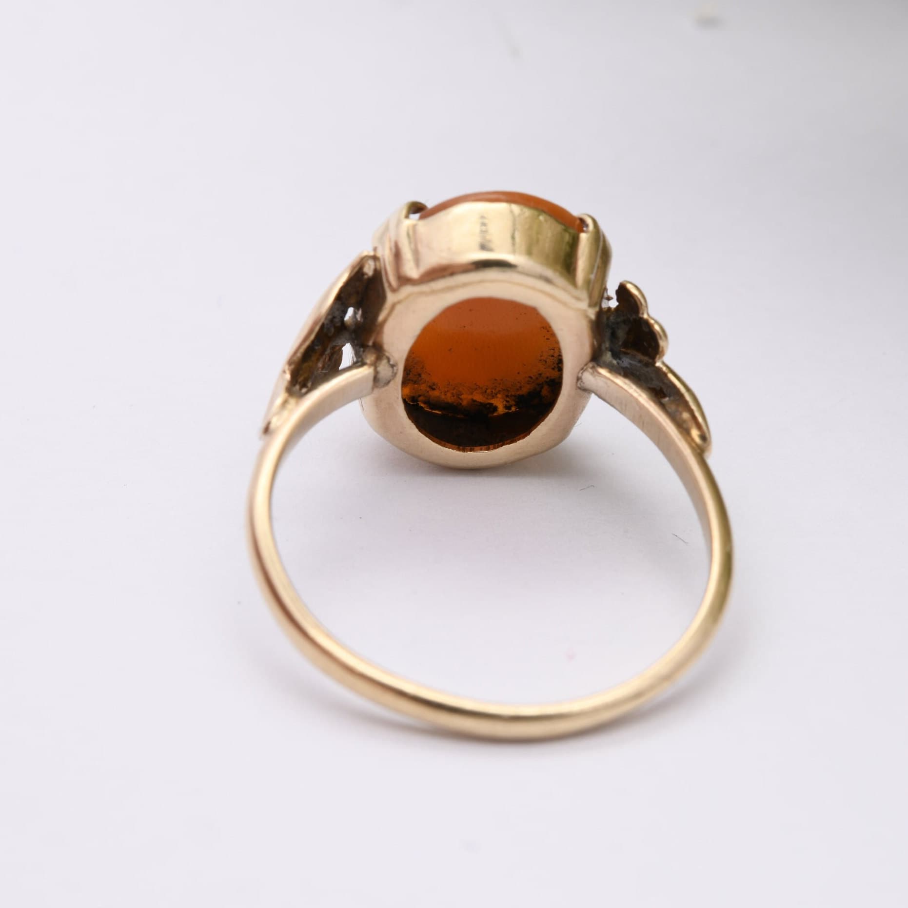 Vintage 9ct Gold Cameo Ring - Shell Portrait Face Profile | Statement Ring | UK Size - M | US Size - 6