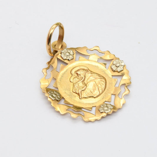 Vintage 18ct Gold St Christopher Pendant