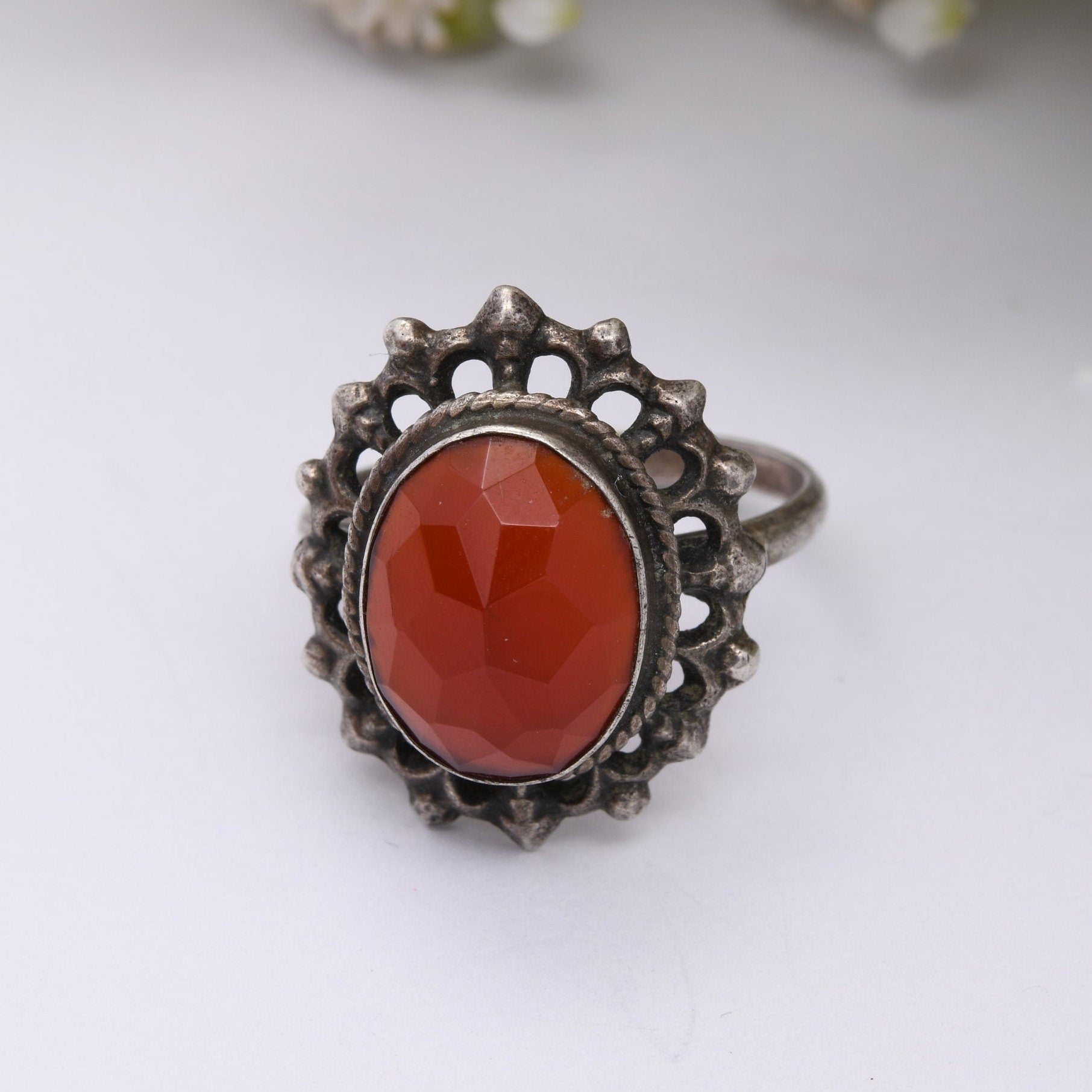 Vintage Silver Carnelian Ring