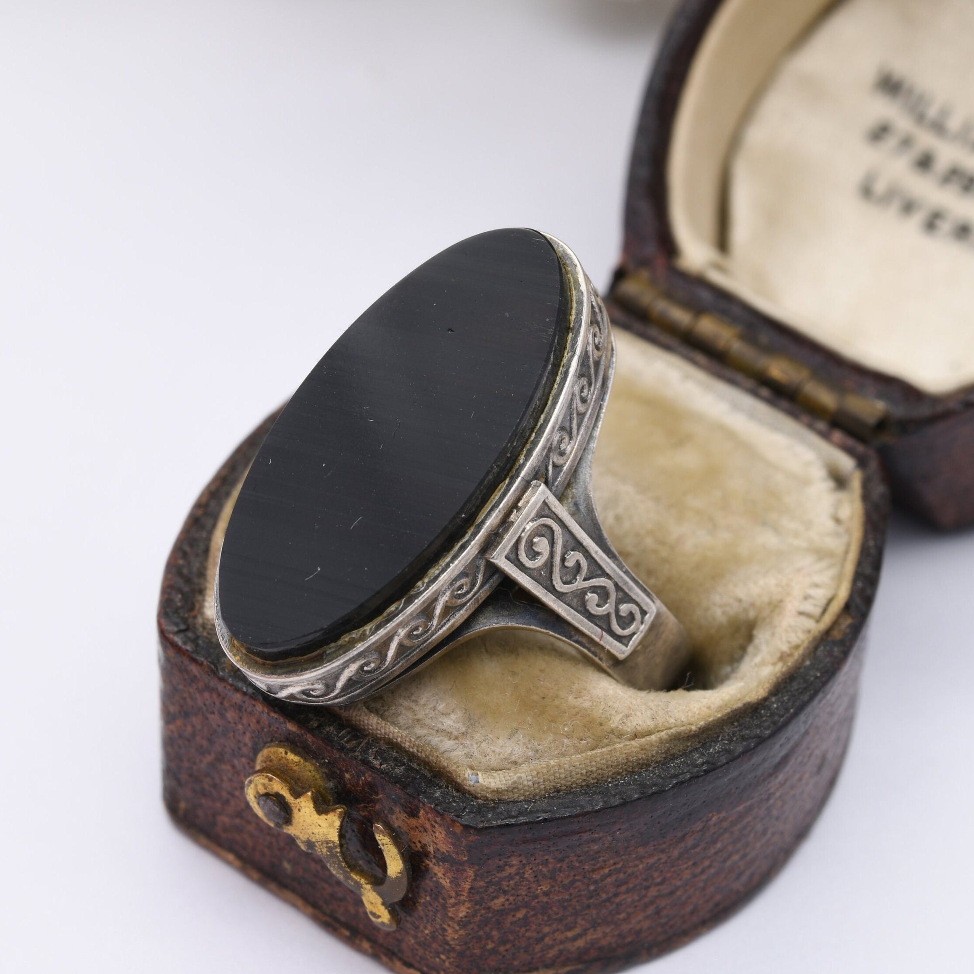 Vintage Silver Onyx Statement Ring