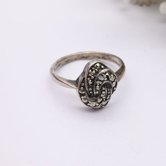 Vintage Sterling Silver Marcasite Ring