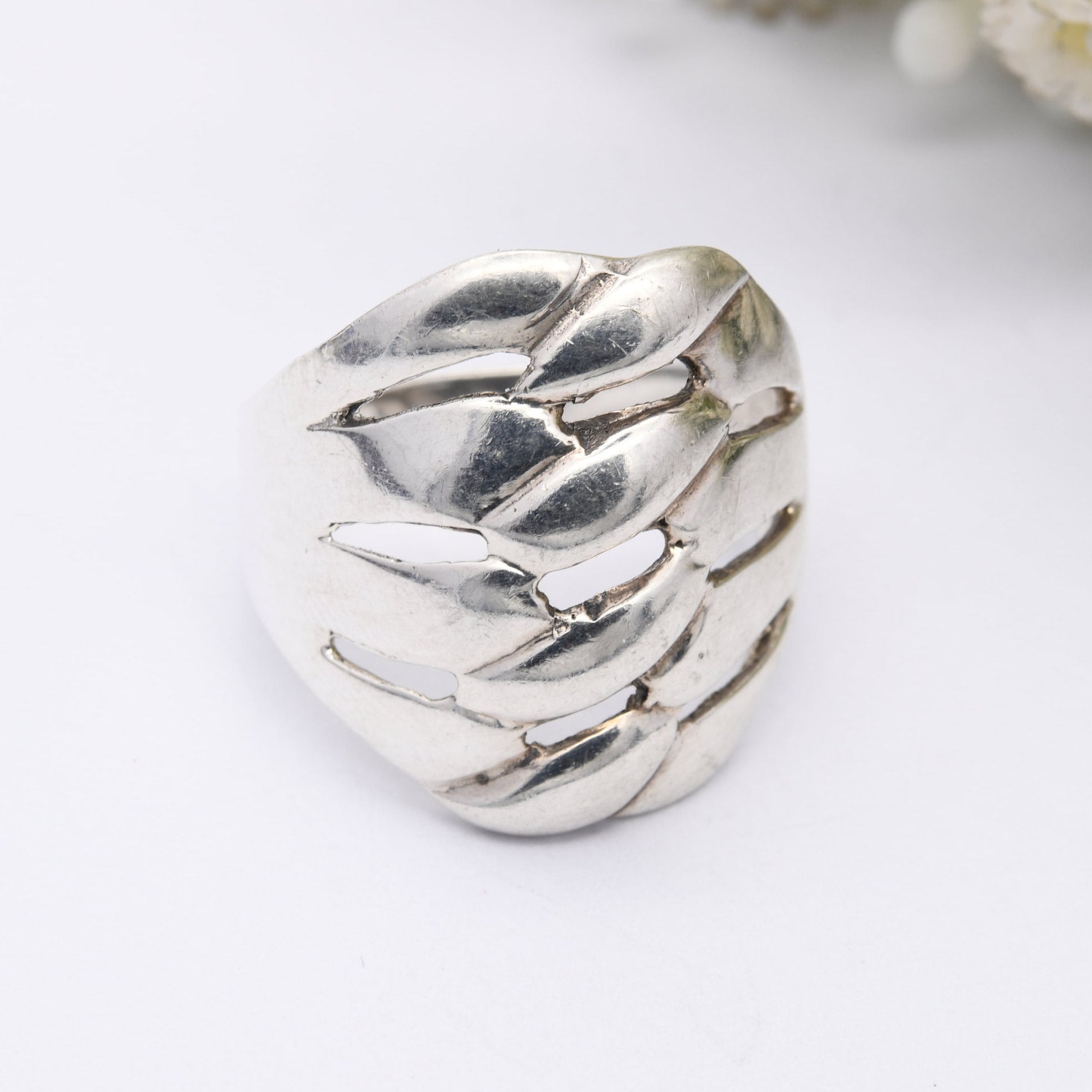 Vintage Sterling Silver Woven Knot Ring