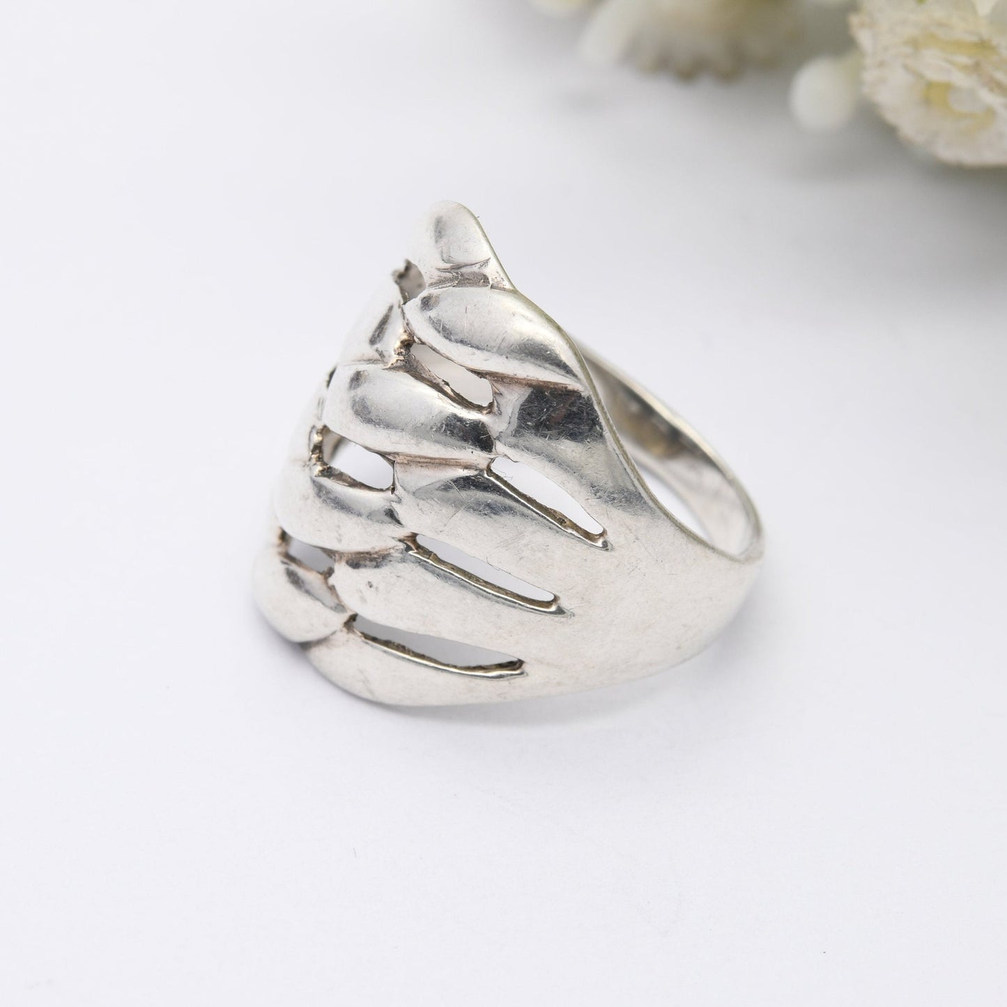 Vintage Sterling Silver Woven Knot Ring