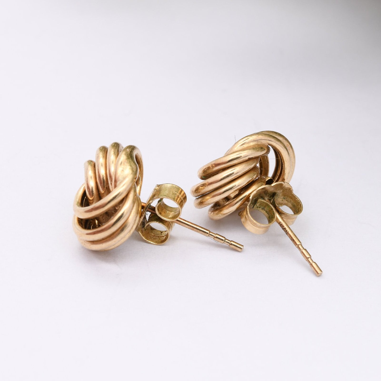 Vintage 9ct Gold Twist Stud Earrings